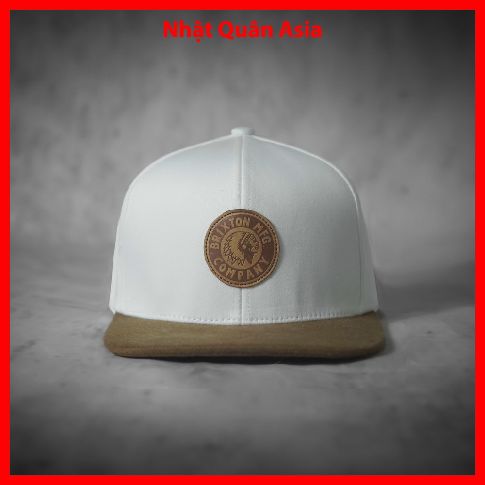 Mũ nón kết lưỡi trai Brixton trắng kết hợp nâu snapback cao cấp form đẹp cá tính