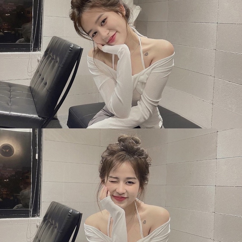 KHOSIBOHOME-Áo yếm nơ tay dài 3 màu