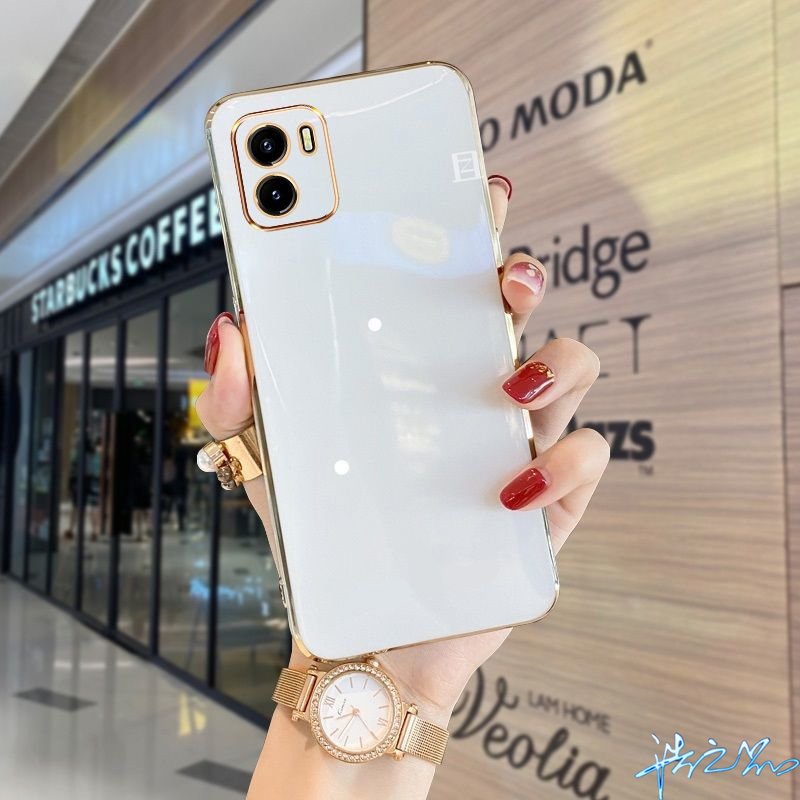 Ốp Điện Thoại Silicon Mềm Kết Cấu Sang Trọng Bảo Vệ Cho Vivo Y15S Case Y15A 2022