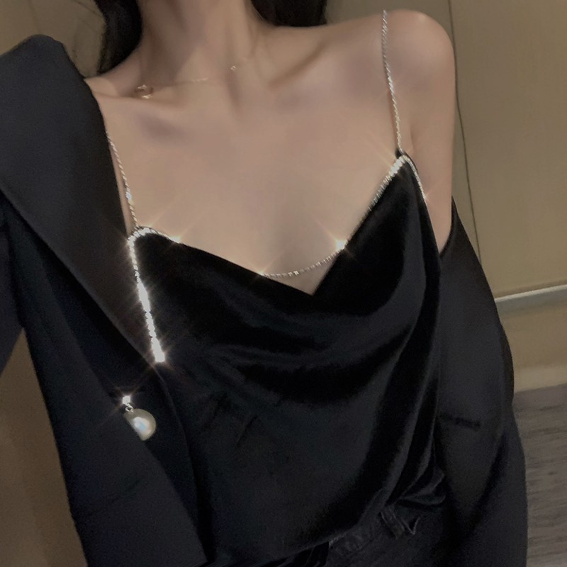 (HÀNG CÓ SẴN) Áo 2s cổ V viền dây đá sang trọng | BigBuy360 - bigbuy360.vn