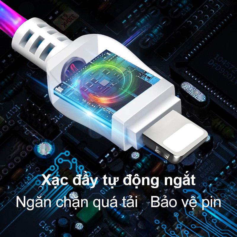 Nguồn dữ liệu dây sạc 7 màu thoại Cáp dữ liệu Type-C