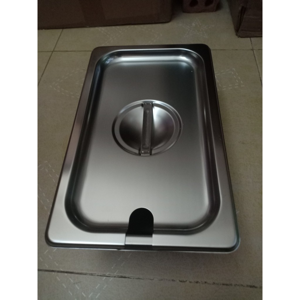 Combo 5 Khay Inox Đựng Thạch Topping Đựng Thực Phẩm Đựng Kem GN 1/4