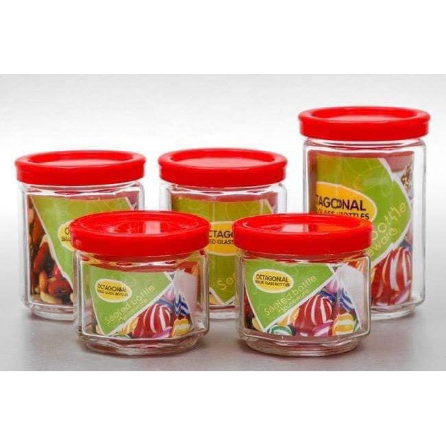 BỘ HŨ GIA VỊ THỦY TINH 5 MÓN