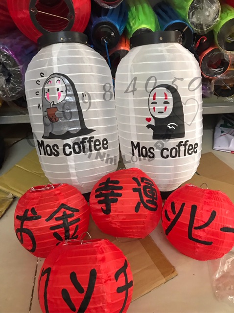 Lồng đèn Nhật- Hồng Kông- Vẽ- Vô diện siêu dễ thương