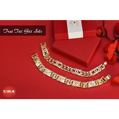 Lắc tay nam truyền thống dát 18k cao cấp 320  UHA [Rẻ Nhất]