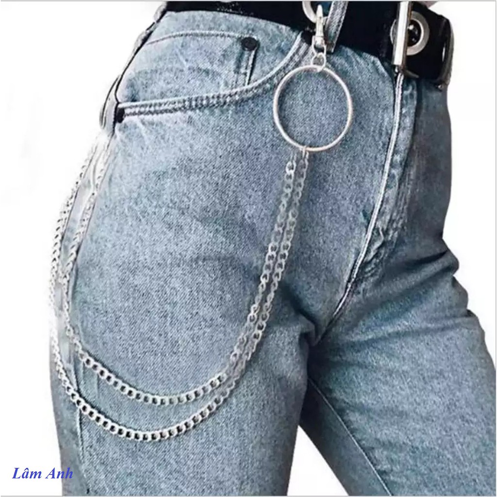 Móc Khóa Dây Xích Chain Quần Không Gỉ,Mắt Xích Kim Loại Sáng Bóng 6MM