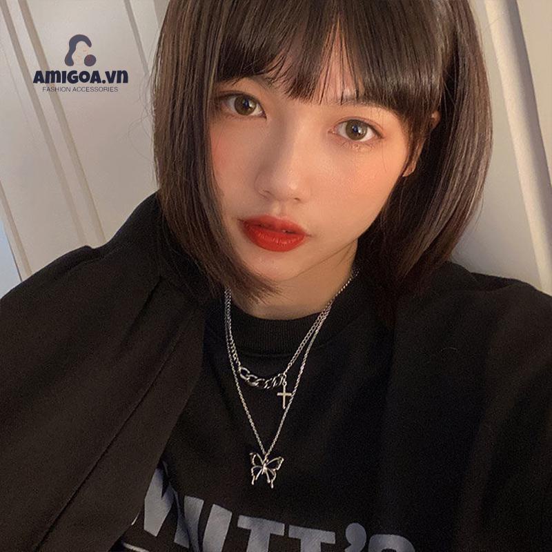 ✨✨Vòng cổ Hình Con Bướm Xếp Chồng Phong Cách Hip Hop Thời Trang Thu Đông