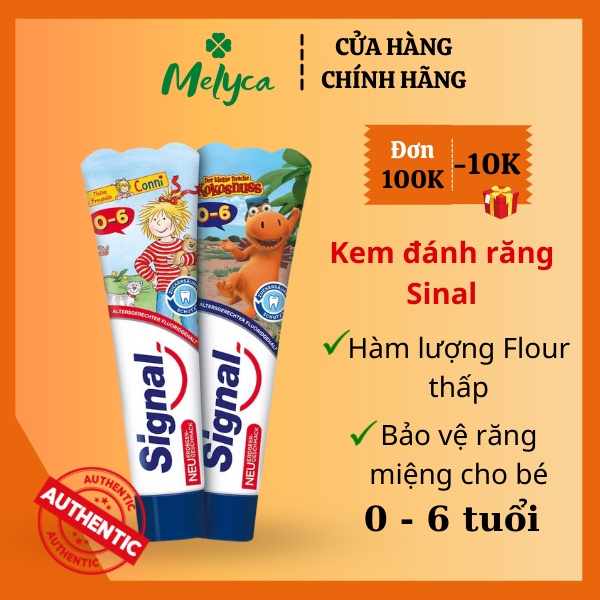 Kem đánh răng Signal cho bé từ 0-6 tuối không cay, nuốt được, nhập Đức 50 ml - Shop Melyca