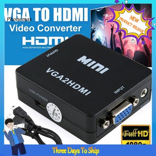 Đầu Chuyển Đổi 1080p Vga Sang Hdmi Usb 3.5mm Cho Pc Laptop