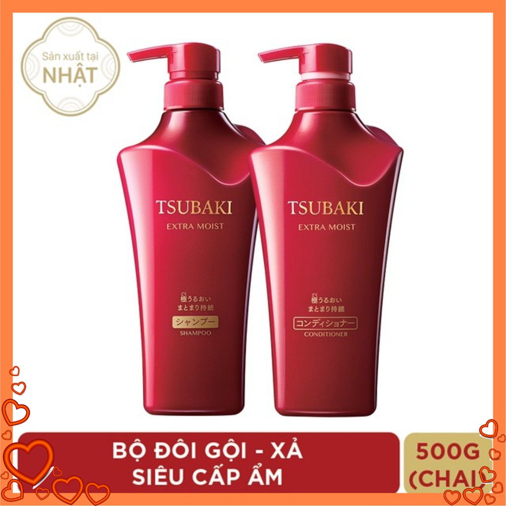 Bộ đôi dầu gội & xả siêu cấp ẩm Tsubaki Classic (500ml/chai)