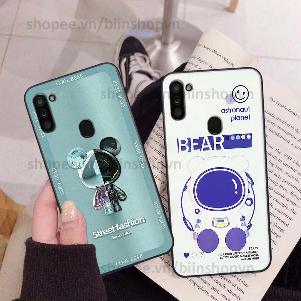 Ốp Samsung A11 / M11 hình gấu bear brick đẹp độc lạ, thời trang, cá tính