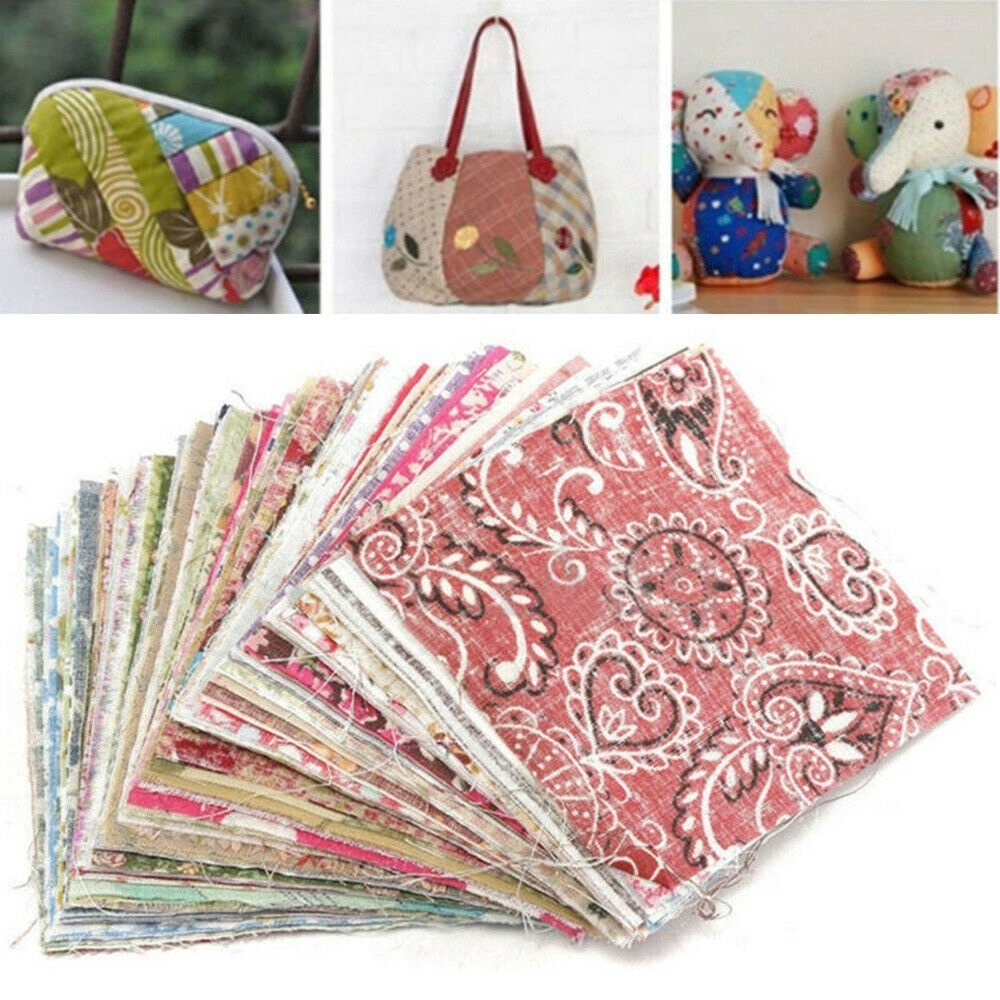 Bộ 100 Miếng Vải Cotton In Họa Tiết Kích Thước 10x10cm