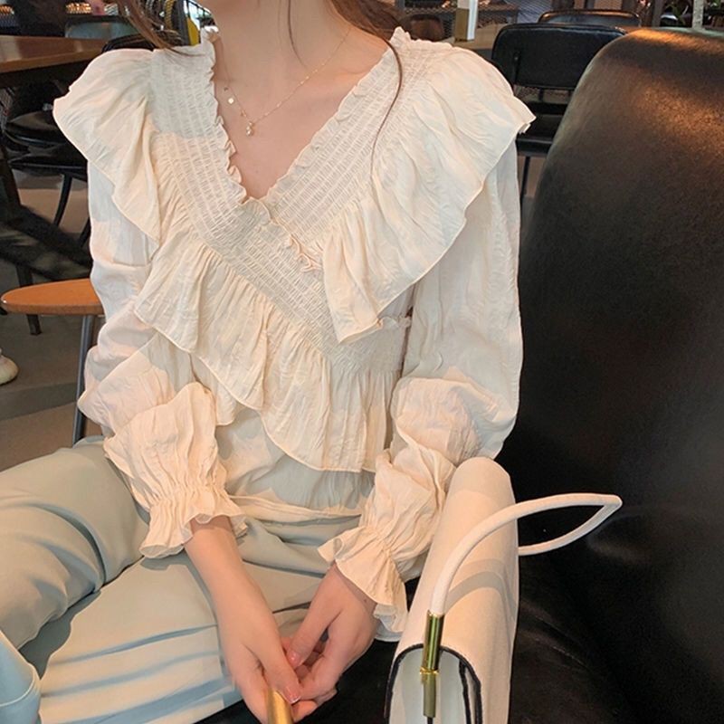 Áo Sơ Mi Chất Chiffon Tay Dài Thiết Kế Ngọt Ngào Thời Trang Mùa Hè | BigBuy360 - bigbuy360.vn