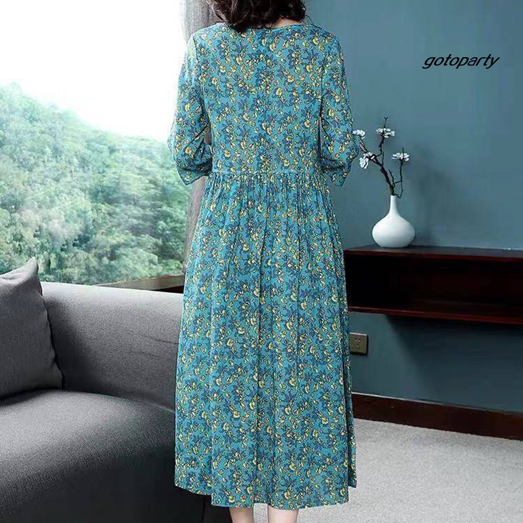 Đầm Tay Ngắn Chất Liệu Polyester Thân Thiện Với Da In Họa Tiết Hoa Thời Trang Mùa Hè Cho Nữ | BigBuy360 - bigbuy360.vn