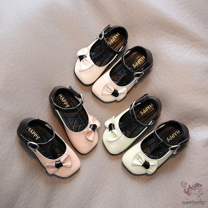 Giày búp bê đính nơ mềm chống trượt cho bé gái