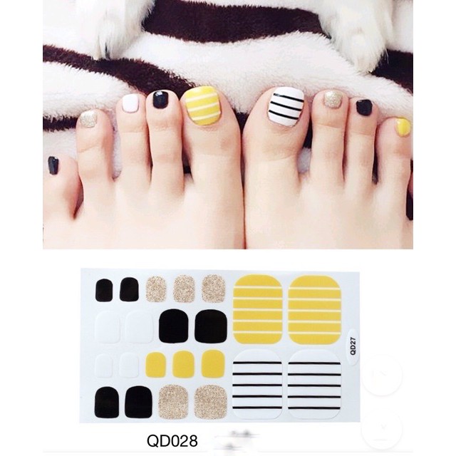 Set dán móng chân nails dán nghệ thuật nhiều màu - có ngay bộ móng đẹp trong 5 phút (Nail wraps / Nail stickers)