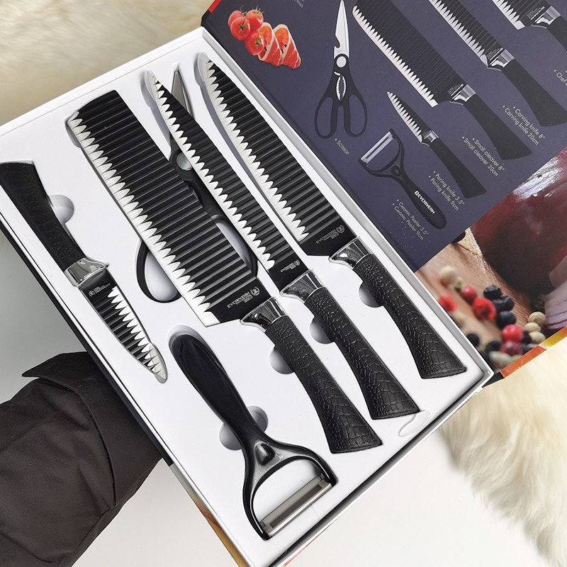 [CHUYÊN SỈ] BỘ DAO NHẬT INOX 6 MÓN HÀNG CHUẨN KHẮC CHỮ HÀNG  CAO CẤP KÈM KHAY ĐỰNG [Sãn Hàng]