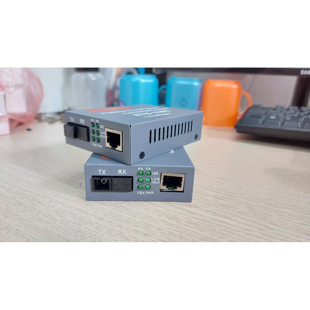 Bộ Chuyển Đổi Quang Điện Netlink HTB - 1100 AB - 25km, Cặp 2 Converter nguồn xịn quang hàng cao cấp