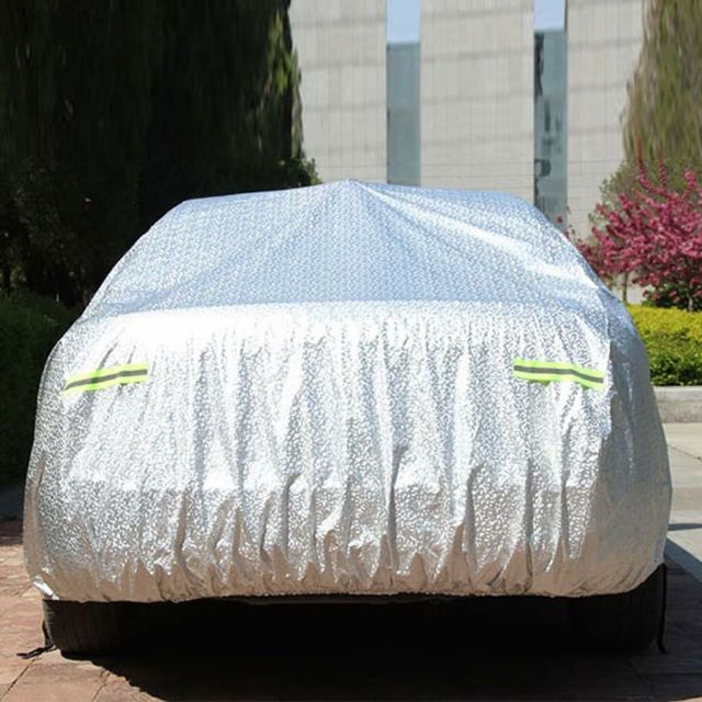 Bạt phủ xe ô tô SUV tráng nhôm 3 lớp, bạt phủ dùng cho xe 5 và 7 chỗ dòng xe SUV, bạt tráng phản quang chống mưa nắng