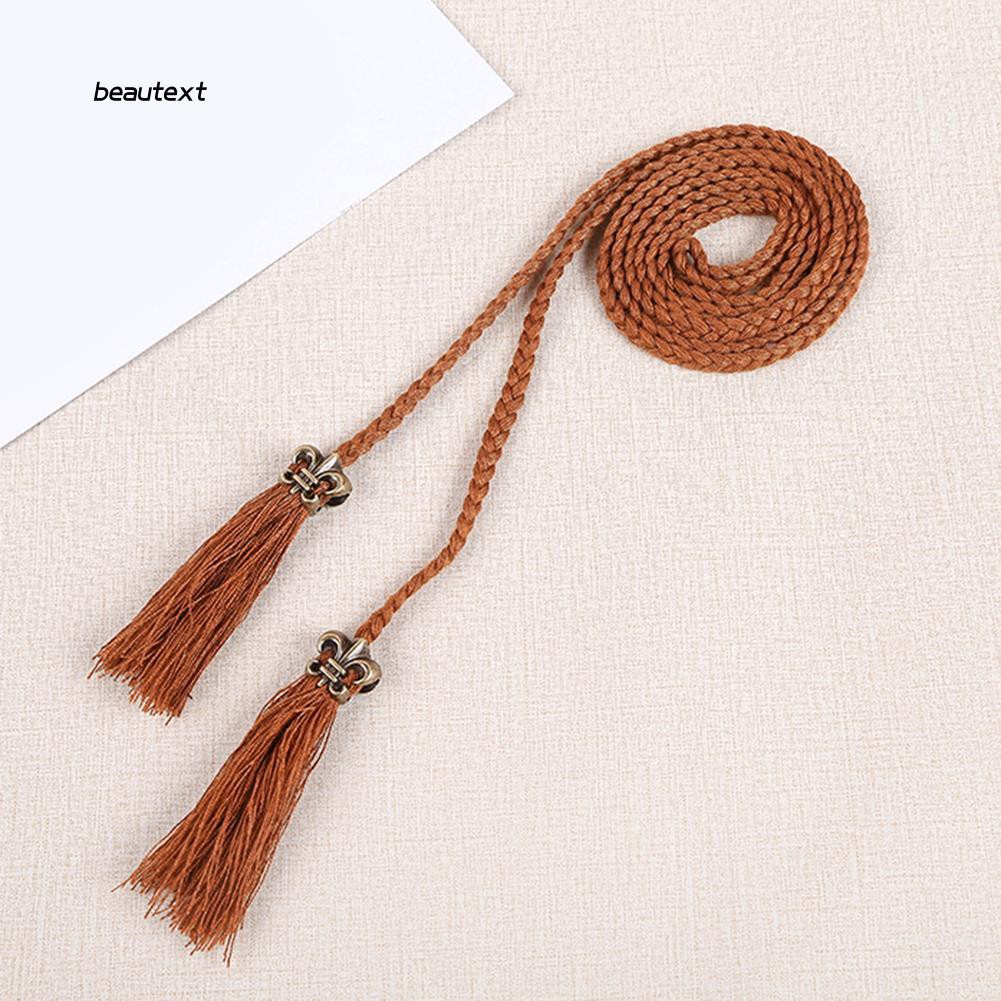 Thắt lưng trang trí dạng dây thừng phối tua rua xinh xắn cho nữ