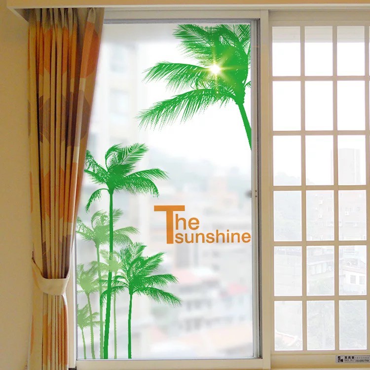 Decal trang trí kính cao cấp mẫu những cây Dừa lớn (60cm x 116cm)