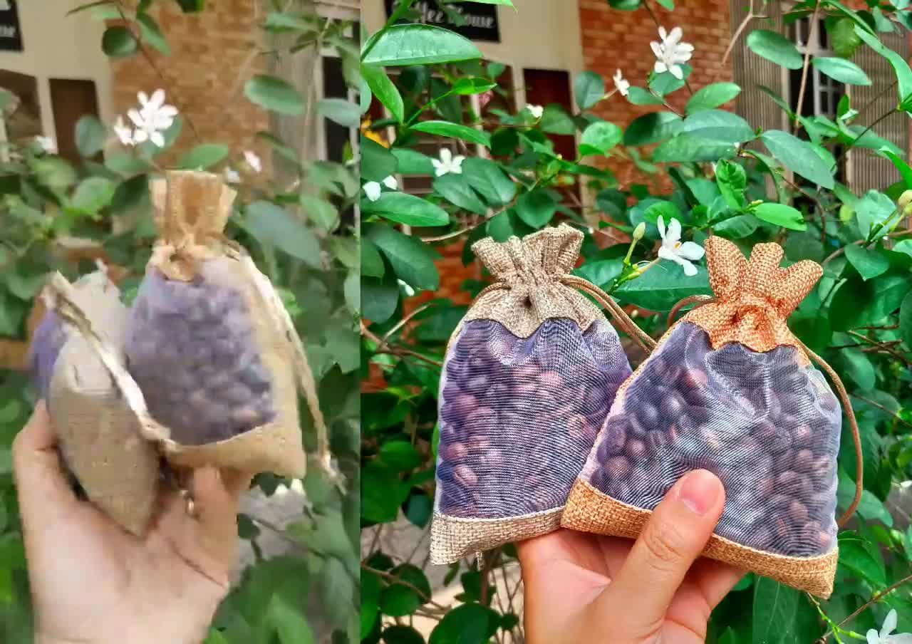 Combo 3 túi thơm cafe Robusta Đaklak 100gr treo xe ô tô | BigBuy360 - bigbuy360.vn