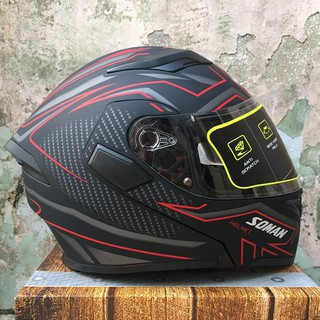Nón soman fullface lật cằm đỏ