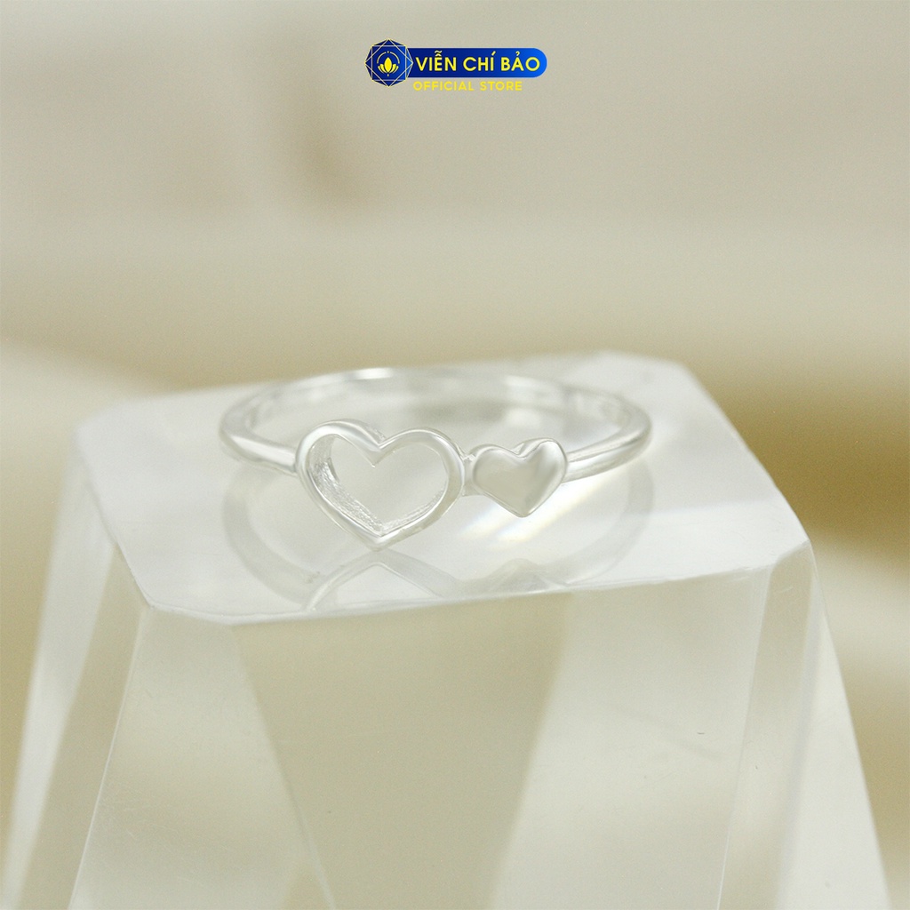 Nhẫn bạc nữ trái tim đôi chất liệu bạc 925 thời trang phụ kiện trang sức nữ Viễn Chí Bảo N400859