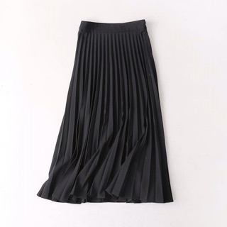 BASIC SHIRT + PLEATED MIDI SKIRT