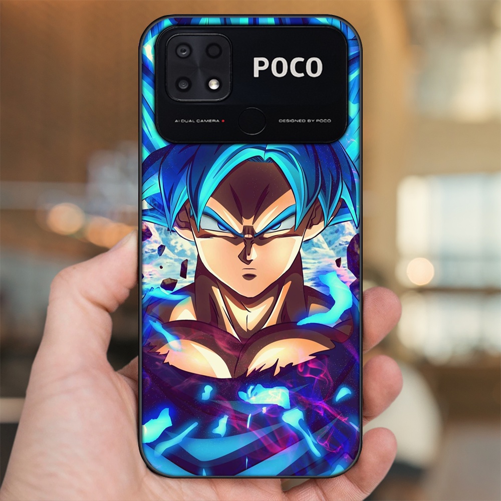Ốp lưng Xiaomi Poco C40 viền đen in hình Goku Dragon Ball