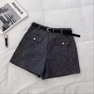 Quần sooc dạ 2 túi kèm đai