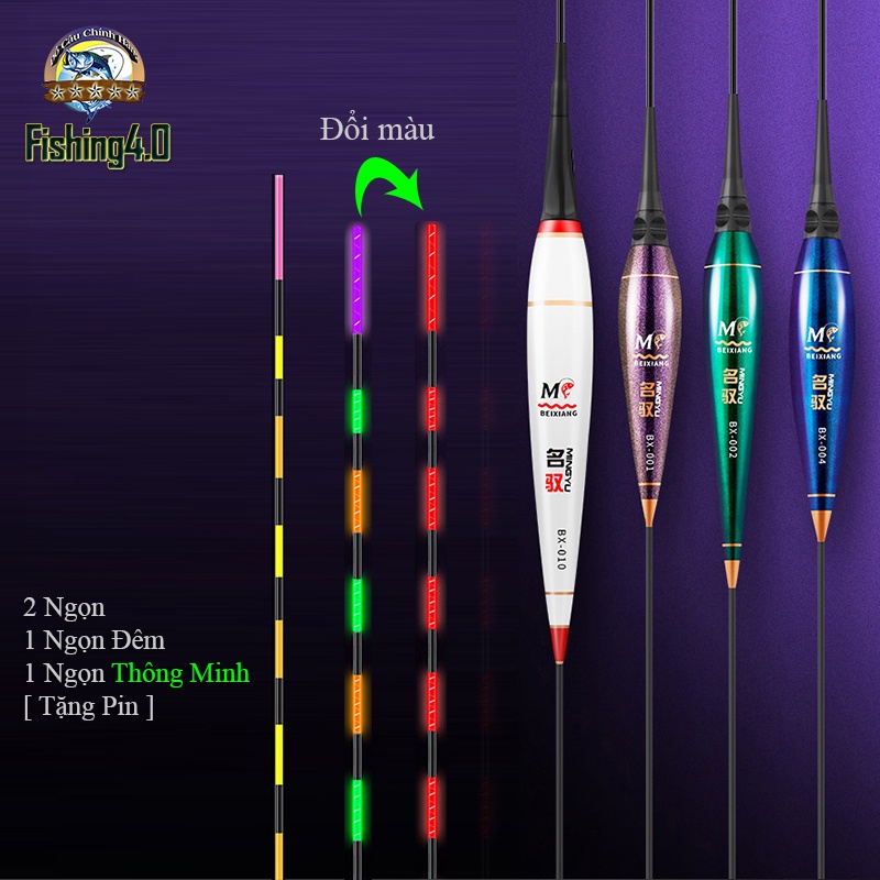 [ 2 Ngọn ] Phao Câu Đêm Thông Minh Đổi Màu BENXIAN MINGYU - Phao Nano Cảm Biến - PP02 [ Tặng Pin ]