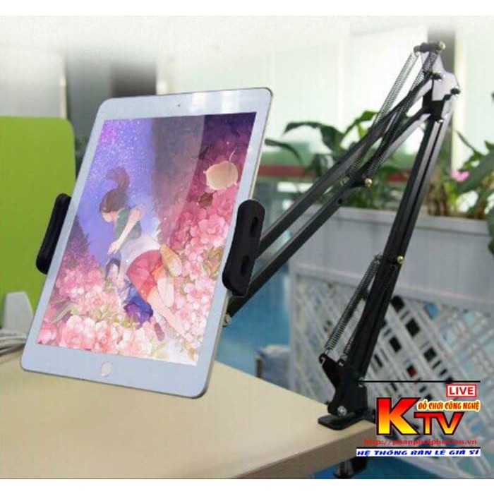 Giá Đỡ Kẹp Ipad, Máy Tính Bảng, Điện Thoại, Nintendo Switch Stands Để Đầu Giường, Cạnh Bàn Xoay 360 Độ