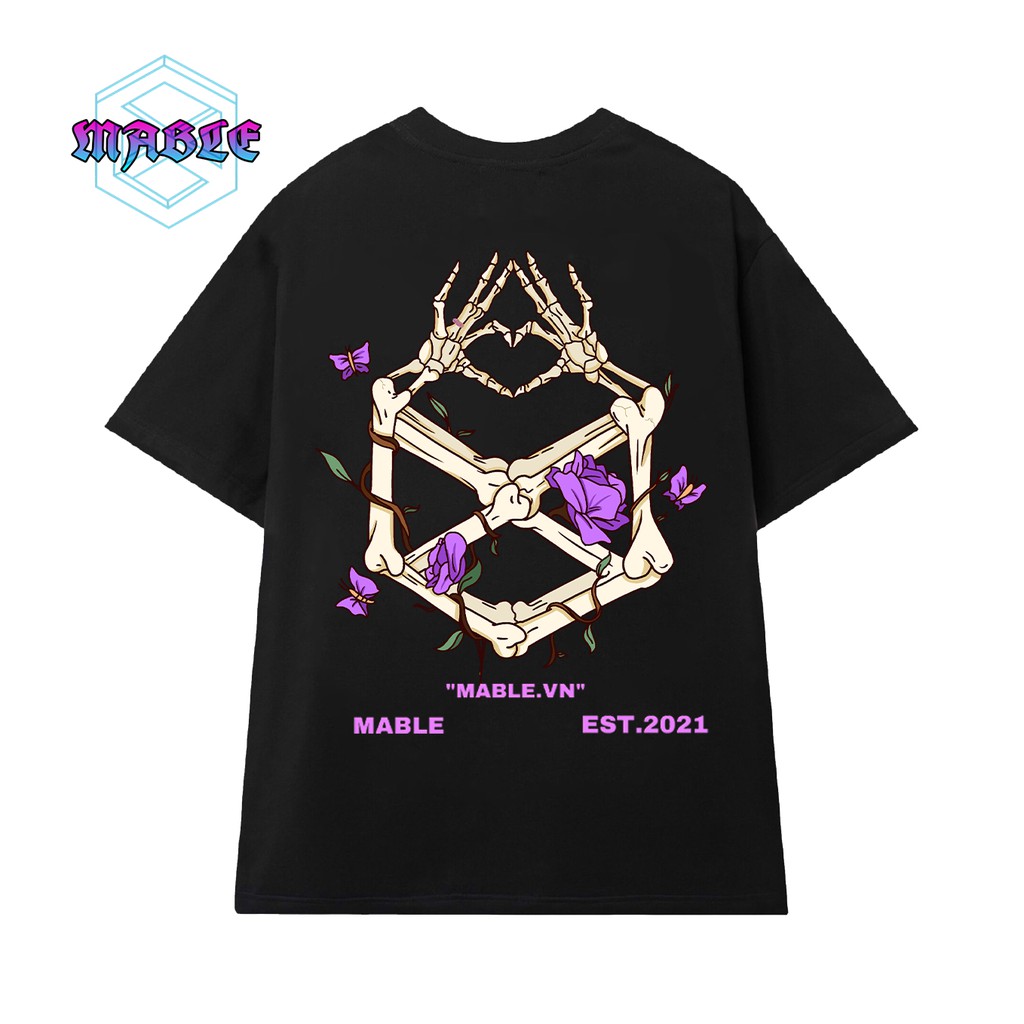 Áo Thun Unisex MABLE SKELETON HAND - White , Black | BigBuy360 - bigbuy360.vn