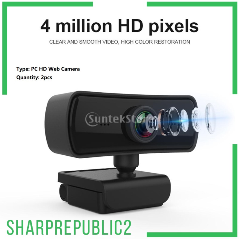 Set 2 Webcam Sharprepublic2 1440p Hd 4k Usb 2.0 Kèm Micro | BigBuy360 - bigbuy360.vn