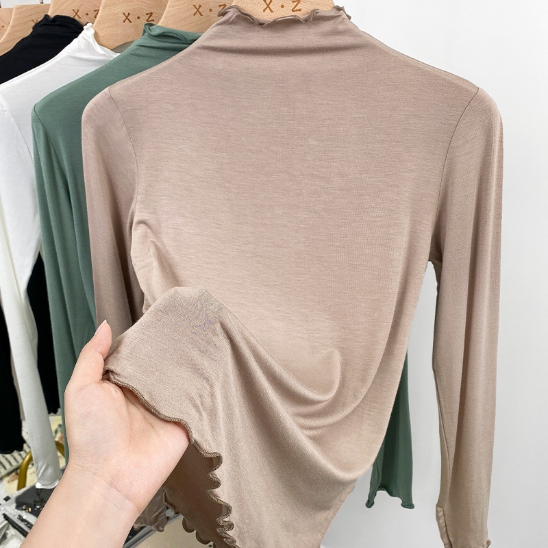 Áo Thun Cổ Lọ Dài Tay Mềm Mại Thoải Mái Thời Trang Cho Nữ 56952