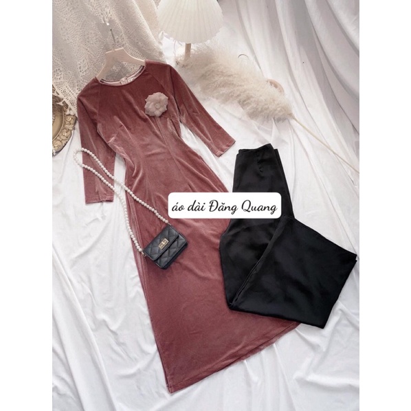 Áo Dài Nhung Thiết Kế Cao Cấp