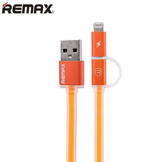 Cáp sạc remax 2 đầu cho iphone samsung có đèn led - bh 3 tháng | cáp sạc remax aurora 2 in 1