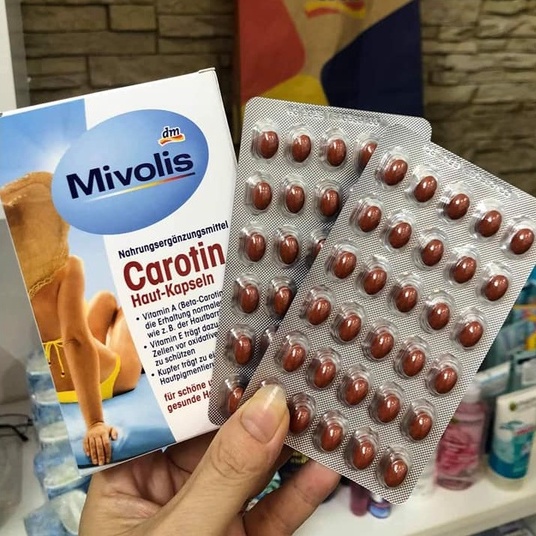 Viên Uống Chống Nắng Trắng Da Mivolis Carotin Đức - VIÊN UỐNG CHỐNG NẮNG NỘI SINH