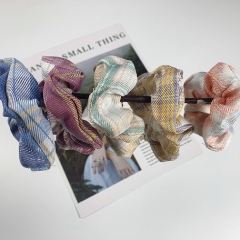 [FreeShip] Chun Buộc Tóc, Thun Buộc Tóc Bằng Vải Trẻ Trung Xinh Xắn 5 Màu Phối Sọc Thiết Kế Kiểu Hàn Quốc