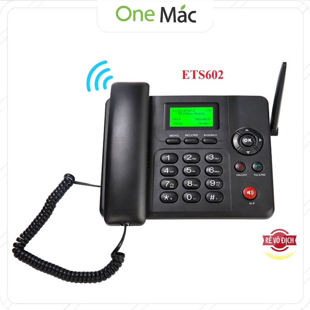 Điện Thoại Bàn Không Dây Lắp Sim GPhone HomePhone Viettel Vina Mobifone ETS602 Loại 2 Sim 2 Sóng, Ghi Âm Cuộc Gọi.
