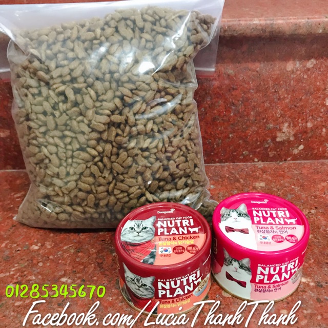 [Freeship HCM trên 150k] Combo Thức ăn hạt khô cho mèo Cat’s eye 1 kg và 1 lon pate Hàn Quốc Nutri Plan