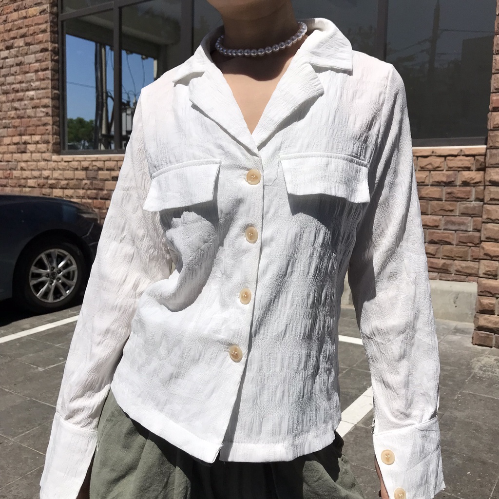 ÁO SƠ MI SECONDHAND vải xô gân, chất đẹp, xinh xắn, độ mới cao, size SM ( Collec4)
