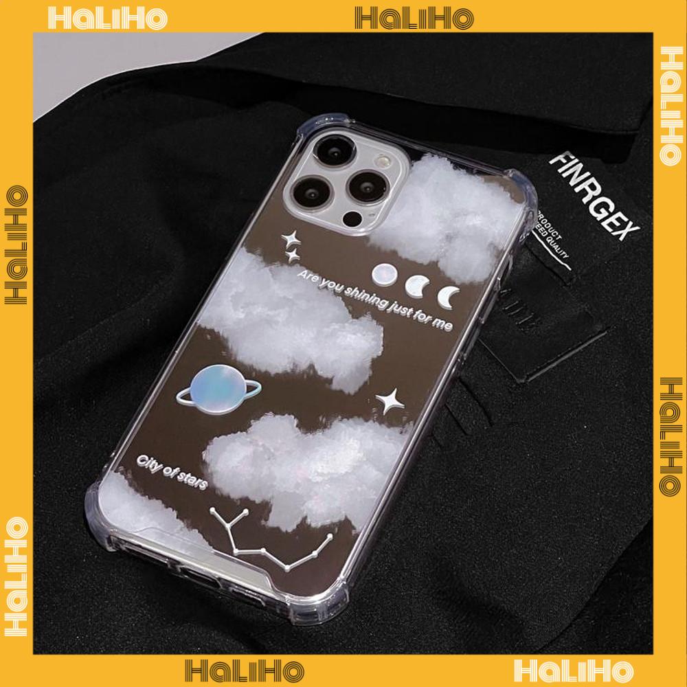 iPhone Case Acrylic HD Mirror Airbag Shockproof Protection Camera Cloud Moon Planet Starry Sky Compatible For iPhone 11 iPhone 13 Pro Max iPhone 12 Pro Max iPhone 7 Plus iPhone xr