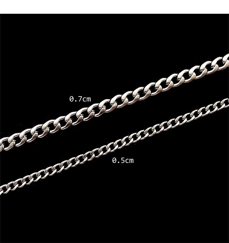 Dây chuyền thép titan dày phong cách thời trang hip hop đường phố 23114 dành cho nam nữ cặp đôi