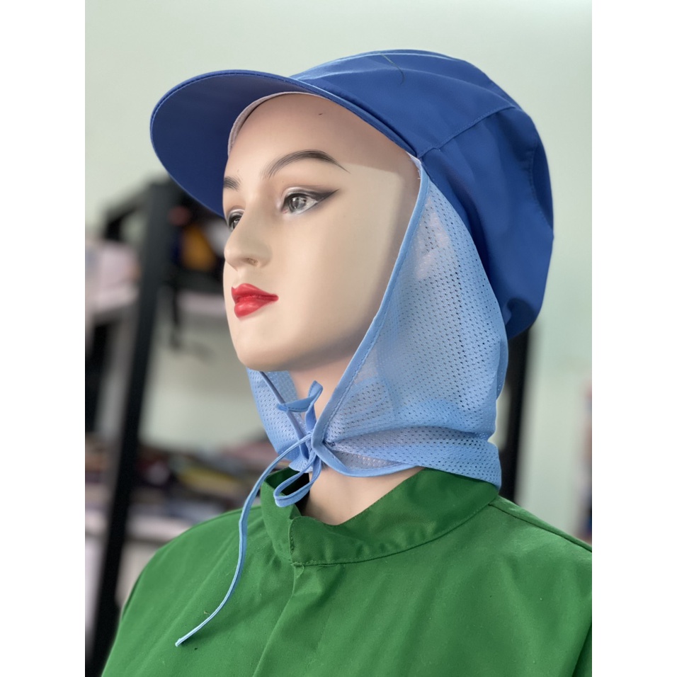 Nón Phòng Sạch Có Lưới Dài _ Hình Chụp Thật