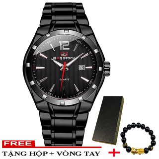 Đồng hồ nam BAGSTOCK máy nhật - kim dạ quang dây thép không gỉ cao cấp + Tặng Hộp và vòng tay