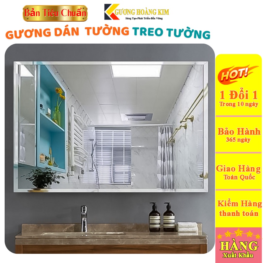 Gương dán tường treo tường nhà tắm phòng wc giá rẻ kích thước 30x45 và 40x60cm tặng đồ treo- guonghoangkim mirror hk5002