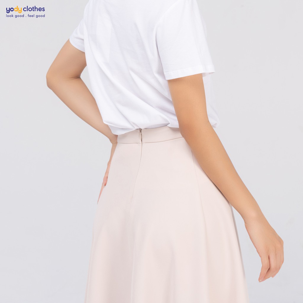 Chân váy xòe nữ YODY công sở dáng dài 6 mảnh có túi vải tuýt si cao cấp CVN4182 | BigBuy360 - bigbuy360.vn