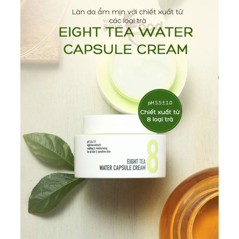 Kem Dưỡng Cấp Nước Giúp Da Ẩm Mịn B.O.M Eight Tea Water Capsule Cream 50g